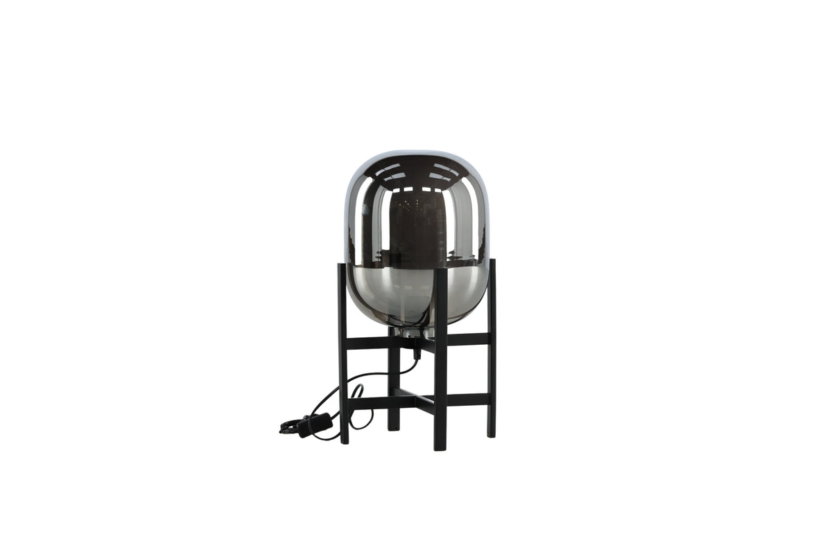 Altair bordslampa Ø26 cm, höjd 45 cm, svart metall och bärnstensfärgat glas