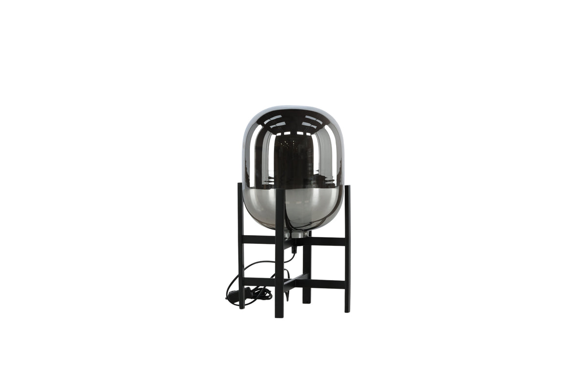 Altair bordslampa Ø26 cm, höjd 45 cm, svart metall och bärnstensfärgat glas