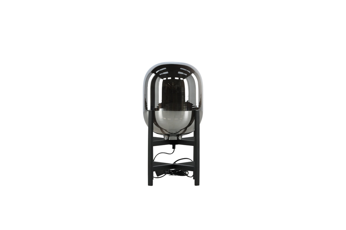 Altair bordslampa Ø26 cm, höjd 45 cm, svart metall och bärnstensfärgat glas