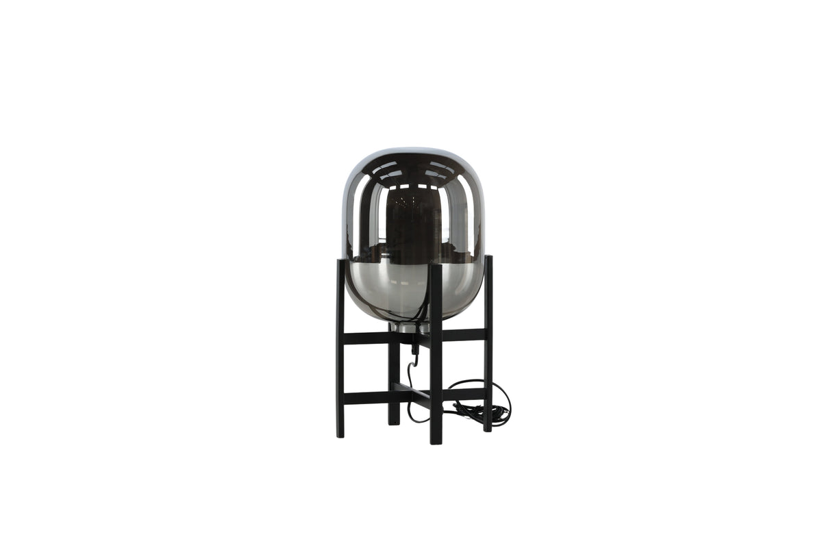Altair bordslampa Ø26 cm, höjd 45 cm, svart metall och bärnstensfärgat glas