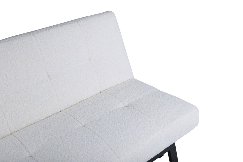 Bodil bäddsoffa svart och vit teddytyg
