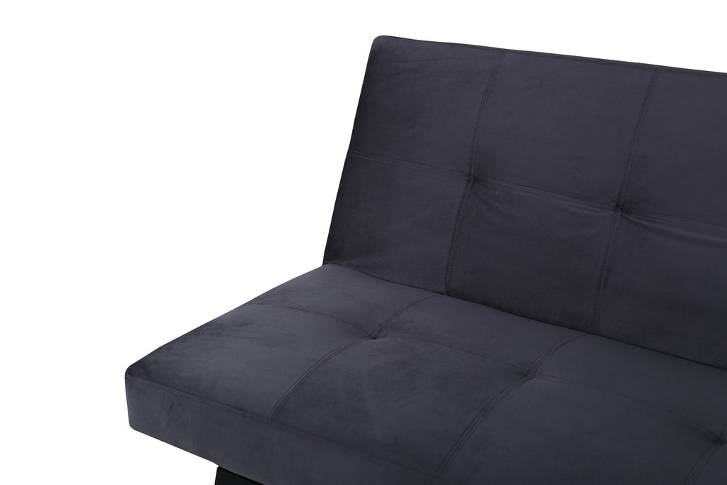 Bodil bäddsoffa svart och mörkgrå sammet