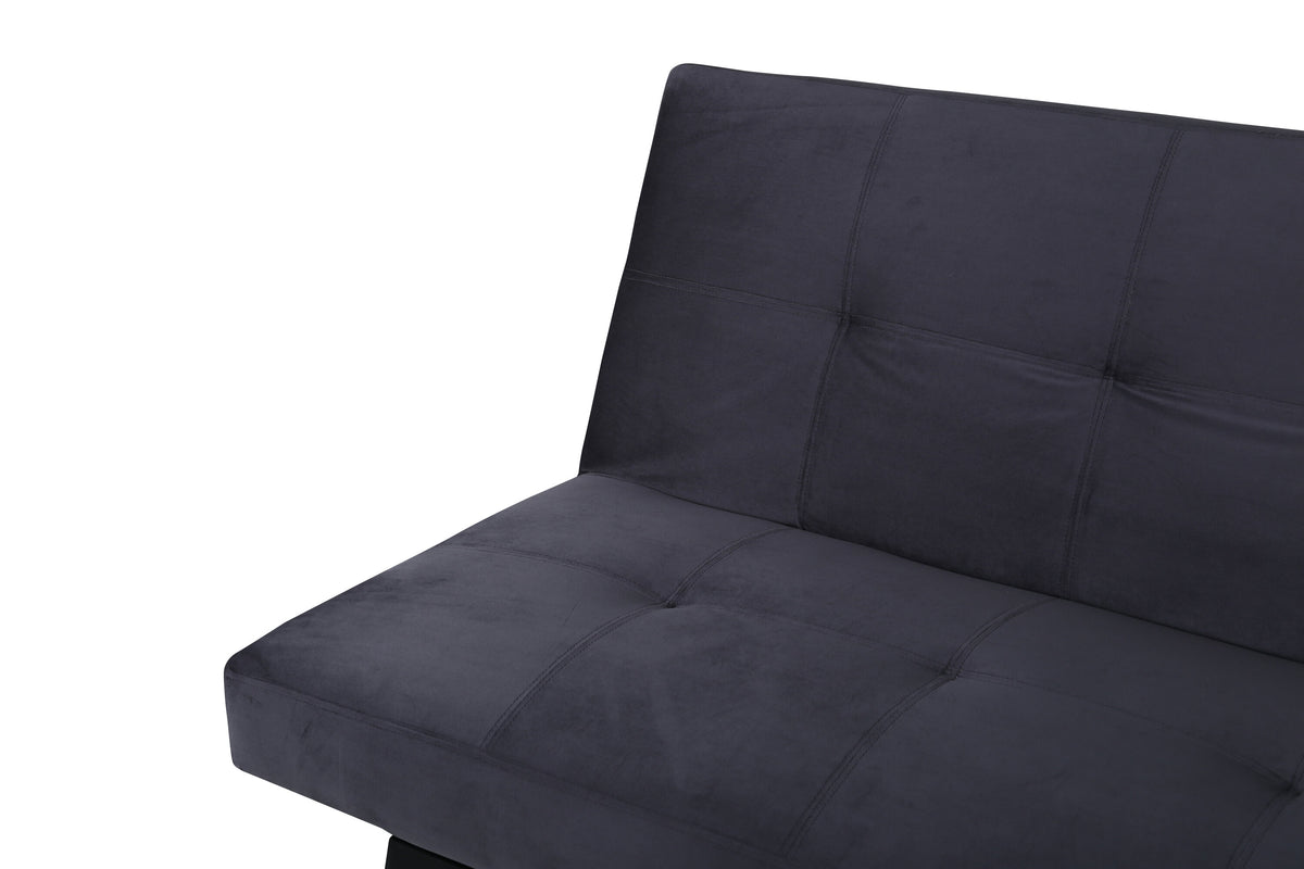 Bodil bäddsoffa svart och mörkgrå sammet