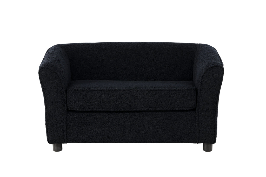 Måna barnsoffa svart teddytyg