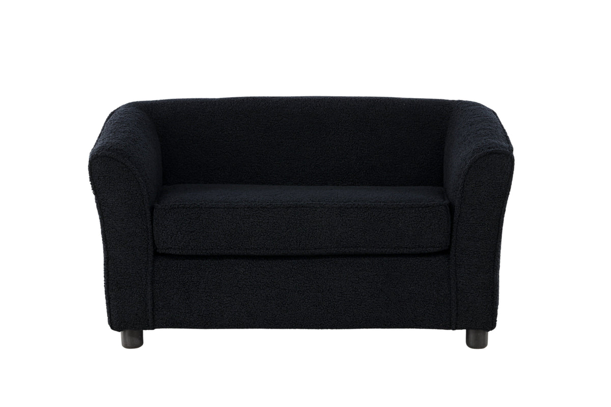 Måna barnsoffa svart teddytyg