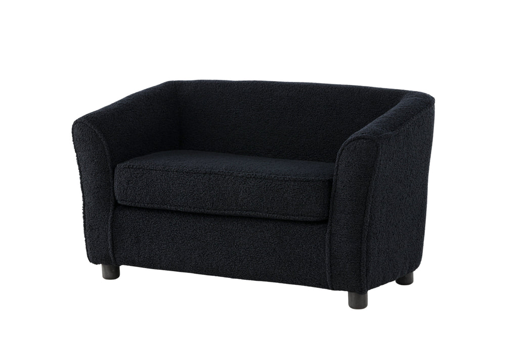 Måna barnsoffa svart teddytyg