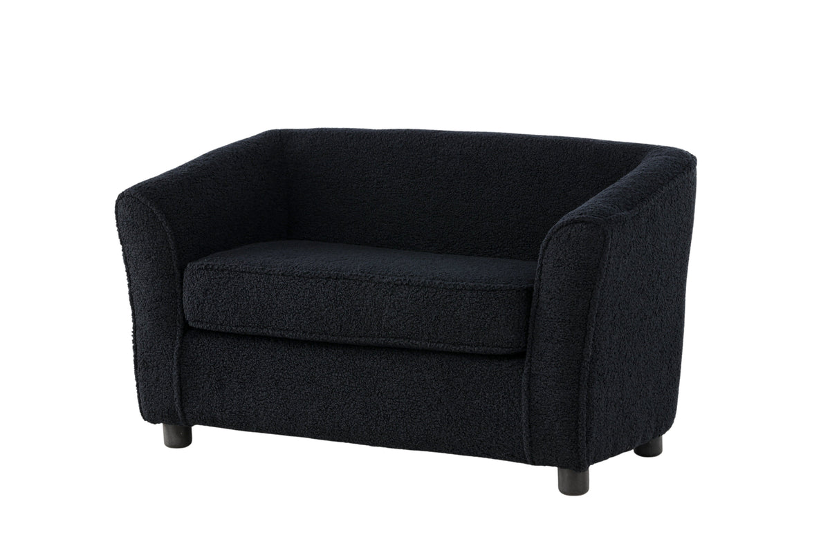 Måna barnsoffa svart teddytyg