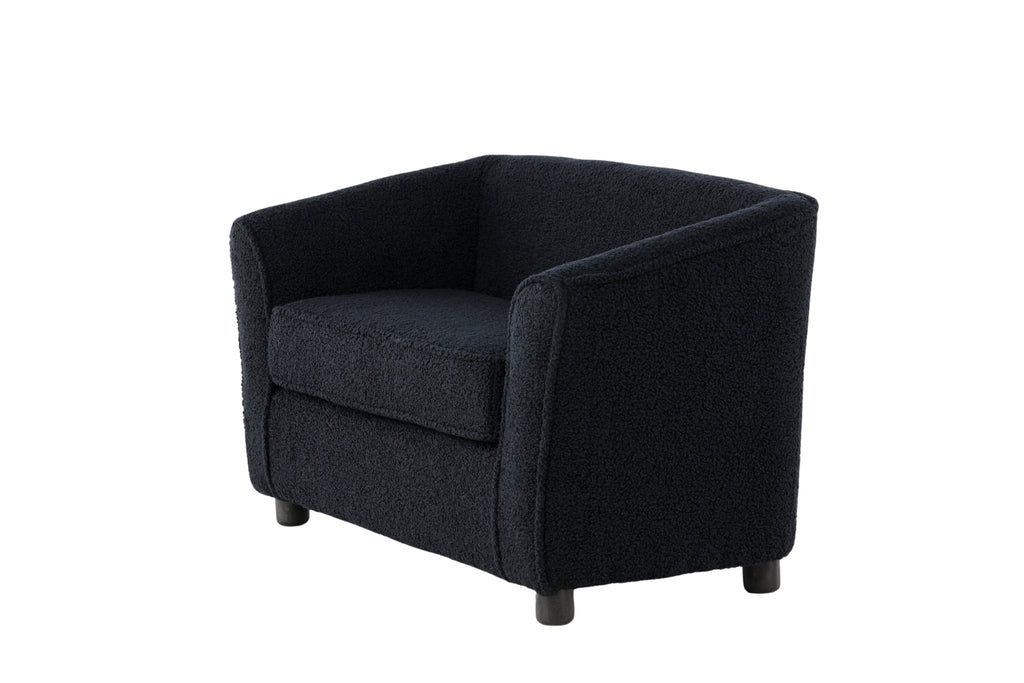 Måna barnsoffa svart teddytyg