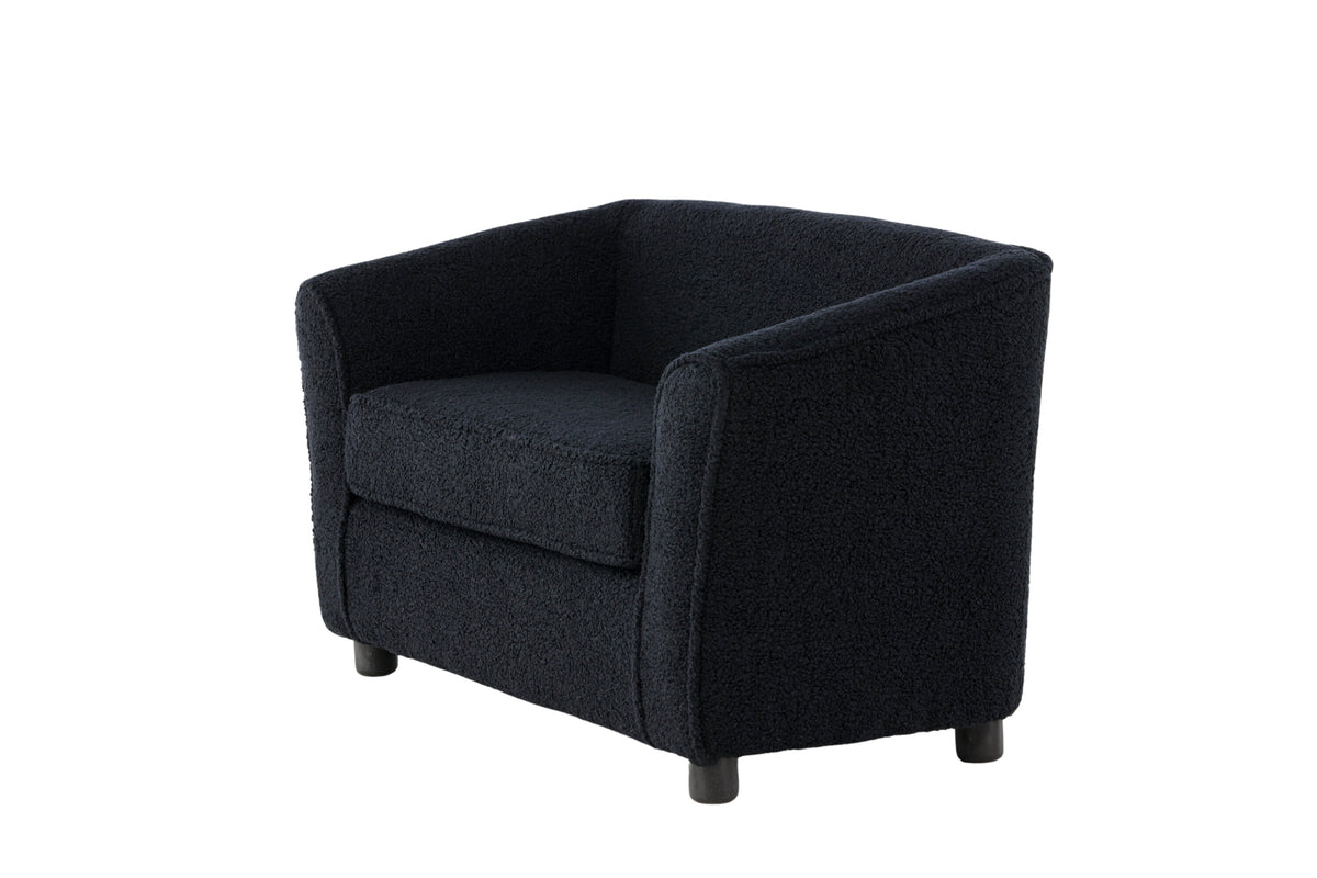 Måna barnsoffa svart teddytyg