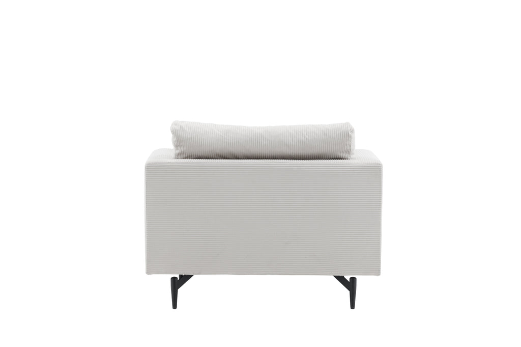 Sofia fåtölj beige manchester och svart stål