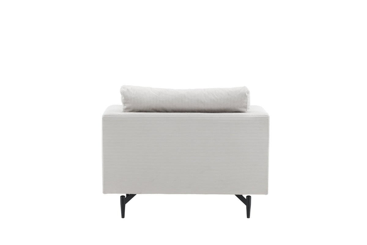 Sofia fåtölj beige manchester och svart stål