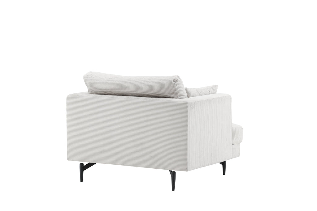 Sofia fåtölj beige manchester och svart stål
