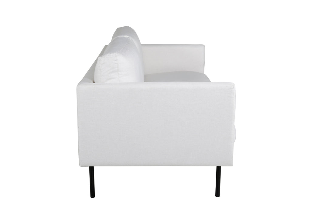 Zoom 2-sitssoffa ljusbeige tyg och svart stål