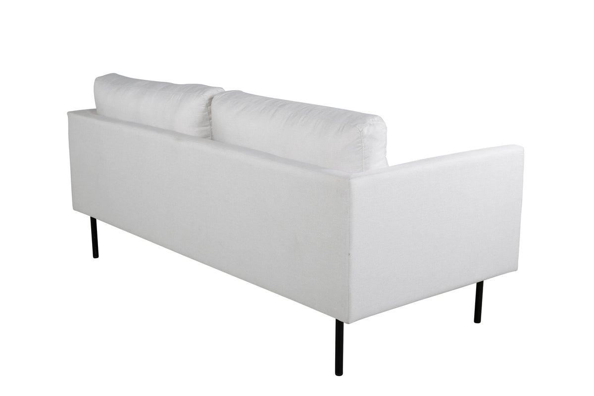 Zoom 2-sitssoffa ljusbeige tyg och svart stål