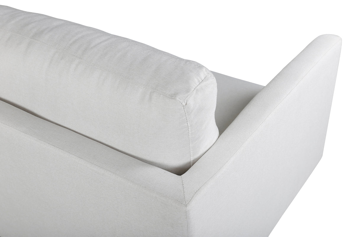 Zoom 2-sitssoffa ljusbeige tyg och svart stål