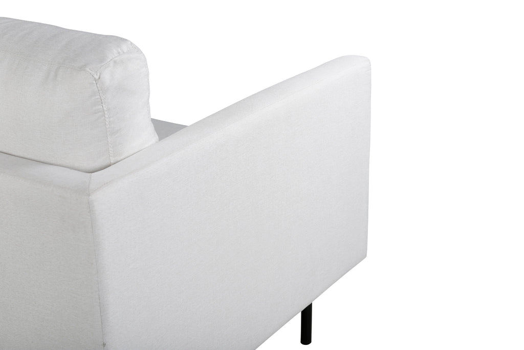 Zoom 2-sitssoffa ljusbeige tyg och svart stål