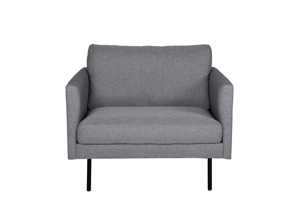 Zoom fåtölj svart med stålgrått tyg