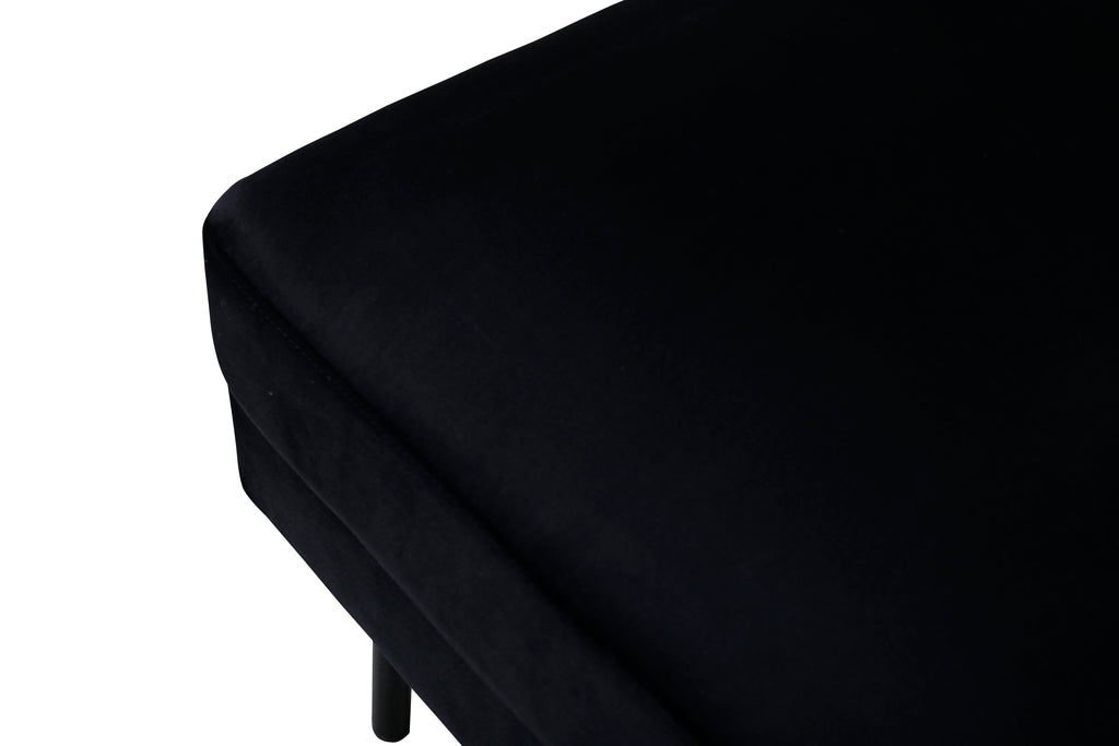 Zoom fotpall svart sammet
