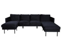 Zoom U-soffa svart sammet