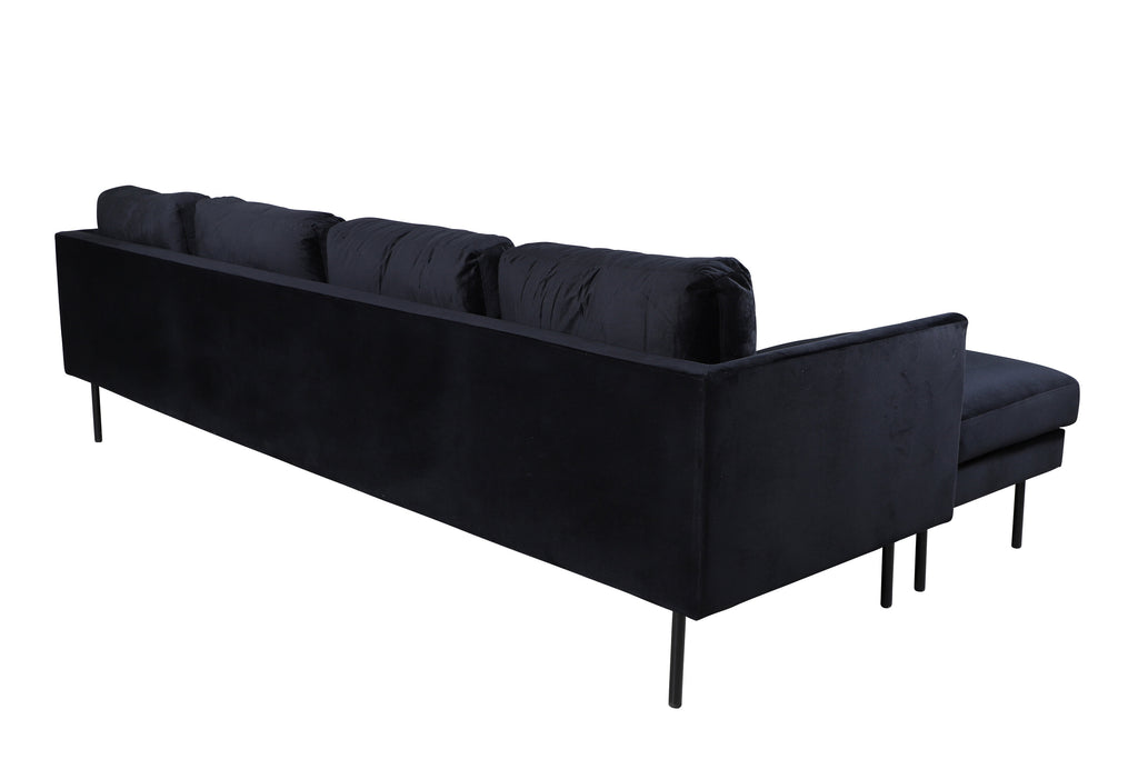 Zoom U-soffa svart sammet