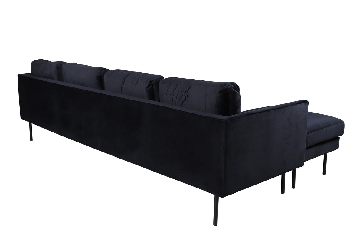Zoom U-soffa svart sammet