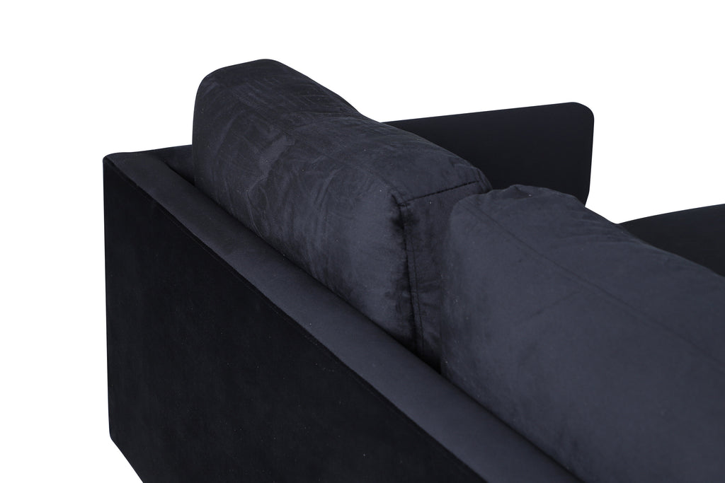 Zoom U-soffa svart sammet