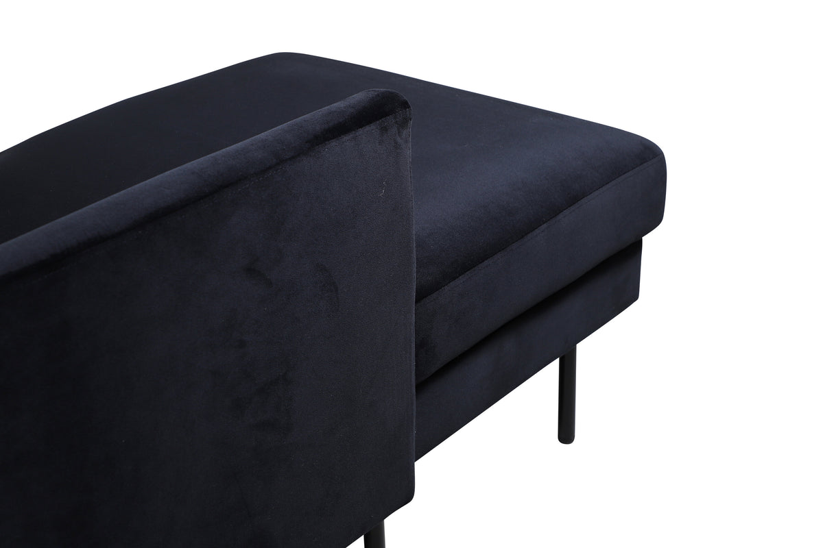 Zoom U-soffa svart sammet