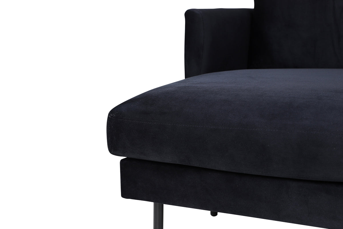 Zoom U-soffa svart sammet