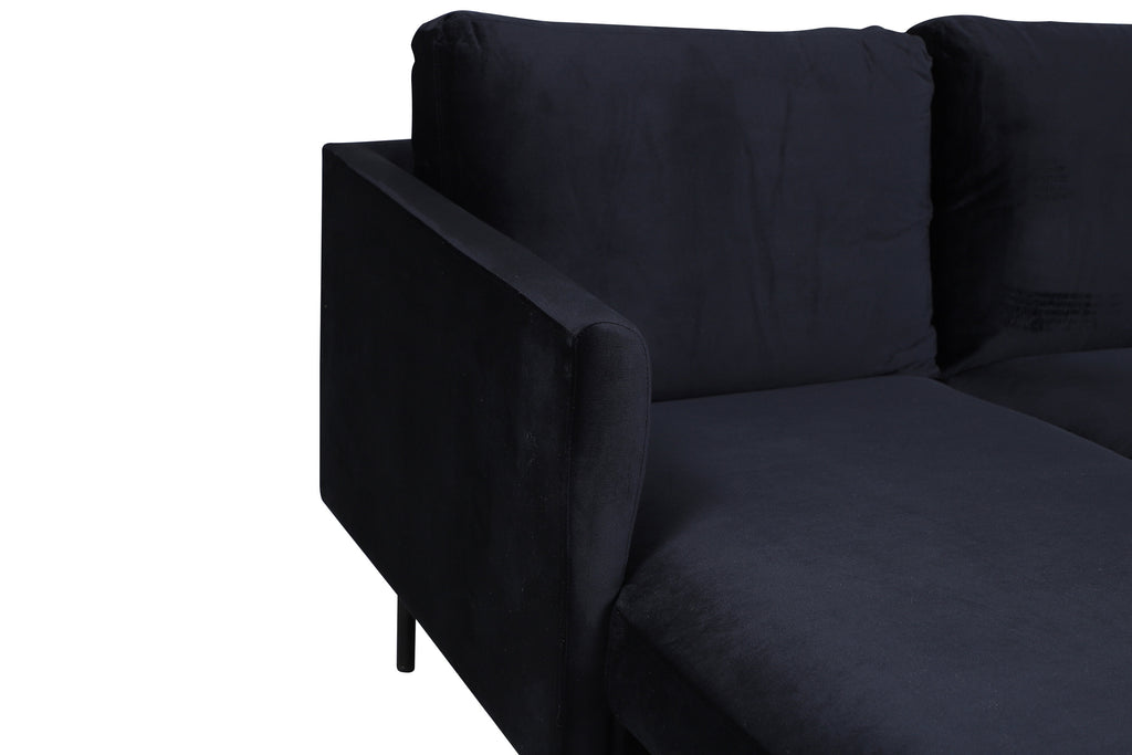 Zoom U-soffa svart sammet