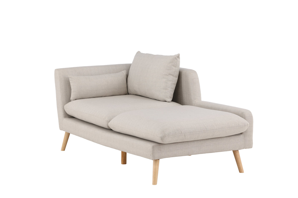 Tacoma 2-sitssoffa beige tyg med linnekänsla och ljus träimitation
