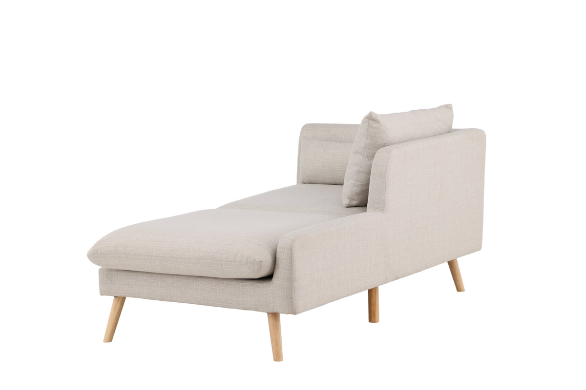 Tacoma 2-sitssoffa beige tyg med linnekänsla och ljus träimitation