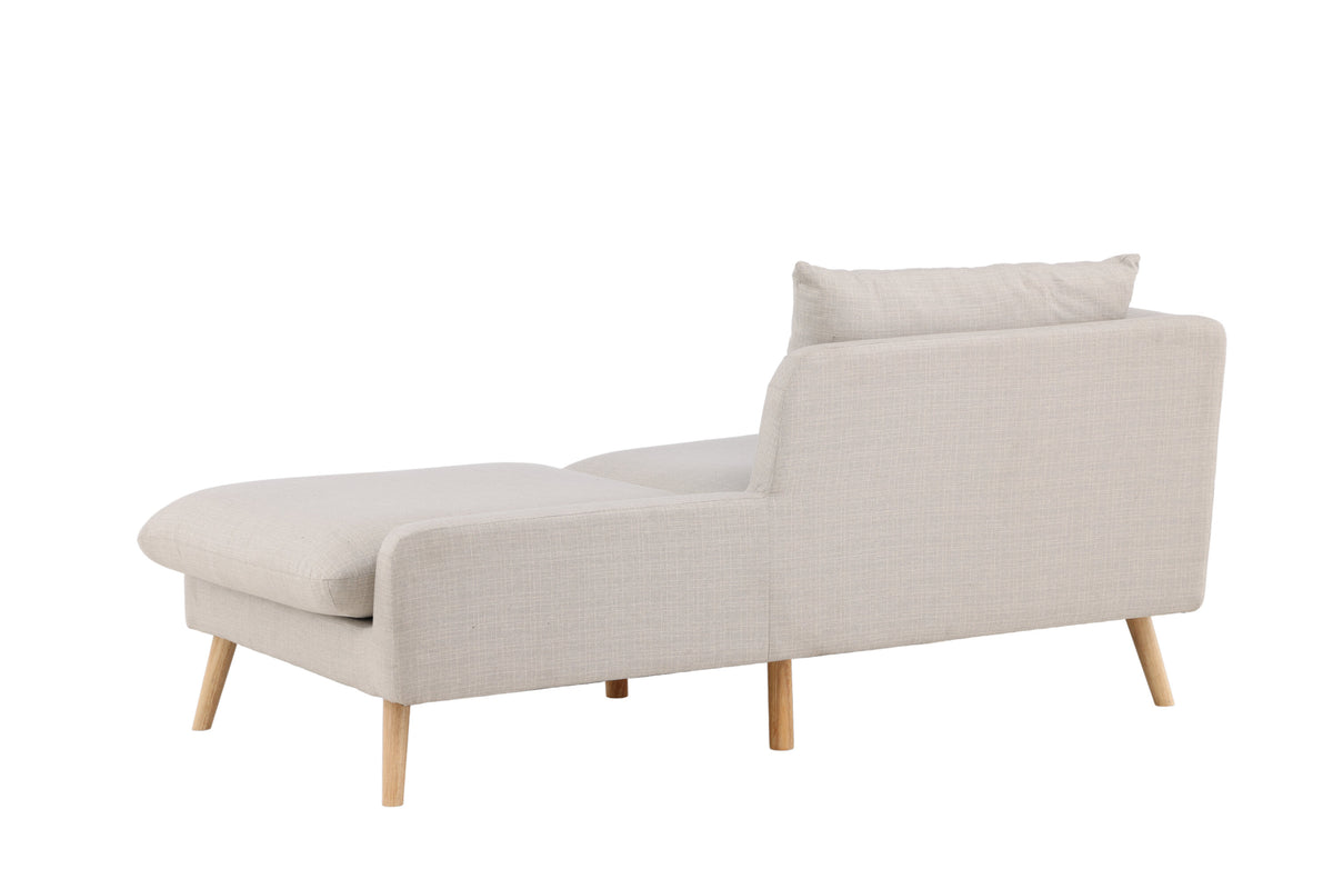 Tacoma 2-sitssoffa beige tyg med linnekänsla och ljus träimitation