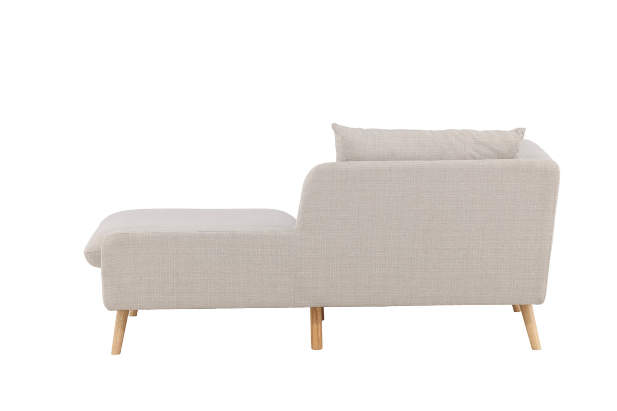 Tacoma 2-sitssoffa beige tyg med linnekänsla och ljus träimitation