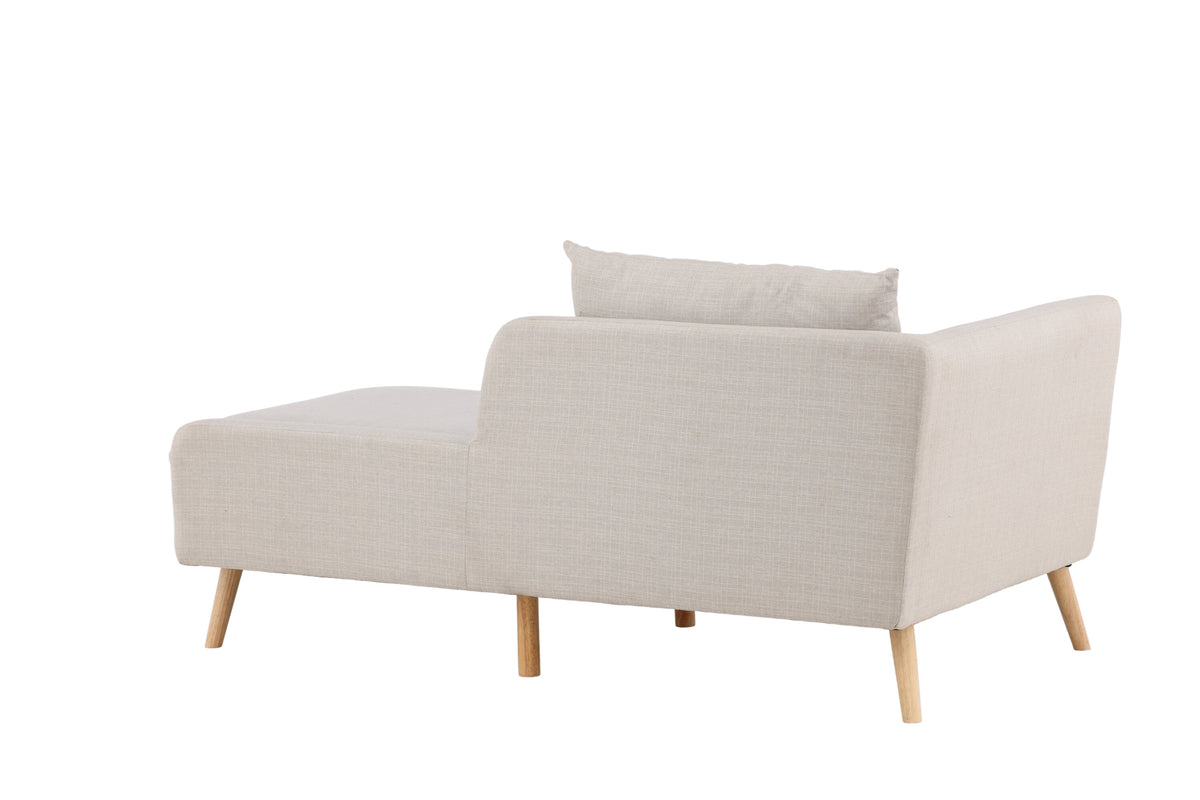Tacoma 2-sitssoffa beige tyg med linnekänsla och ljus träimitation
