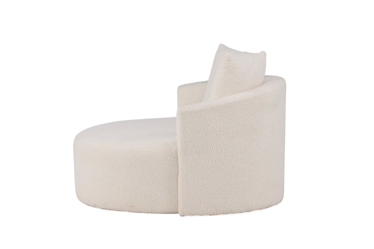 Kelso 2-sitssoffa vit teddy med trästomme