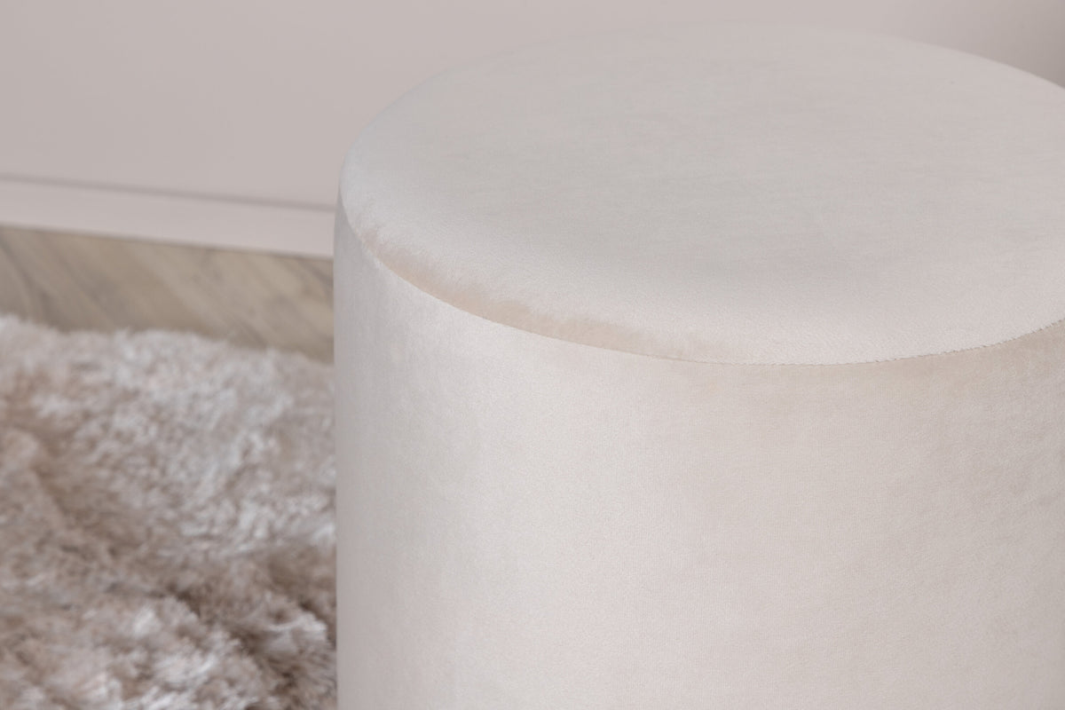 Benji sittpuff beige sammet och svart stål