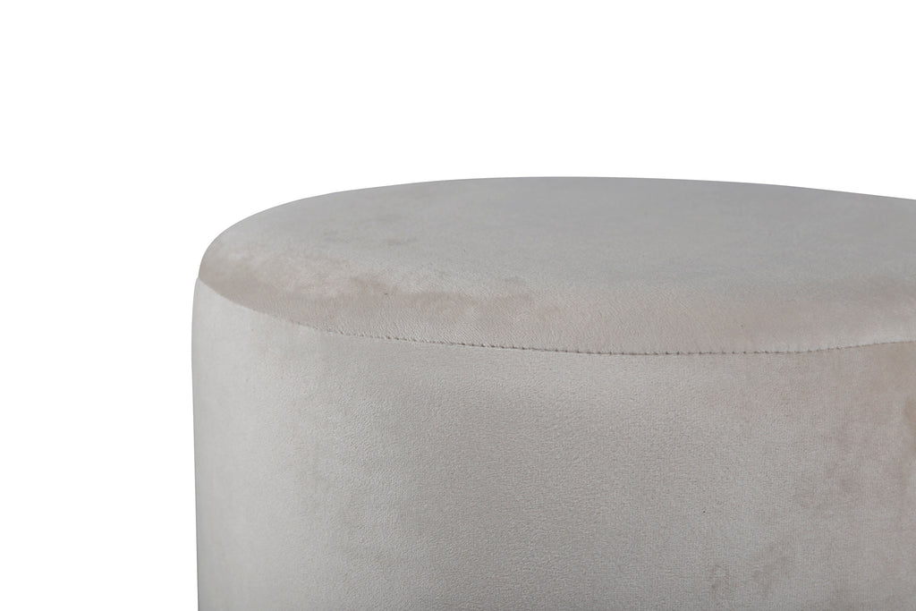 Benji sittpuff beige sammet och svart stål