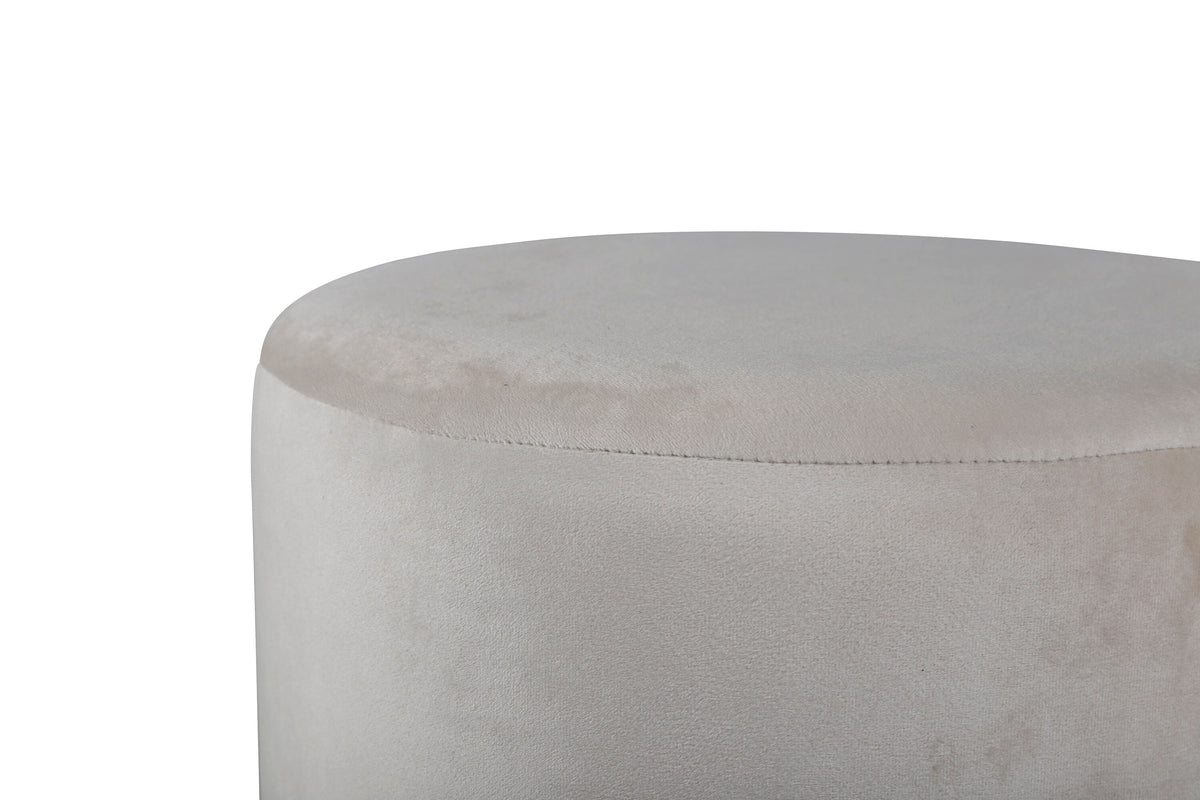 Benji sittpuff beige sammet och svart stål