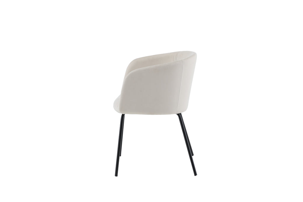 Berit matstol beige sammet med svart underrede
