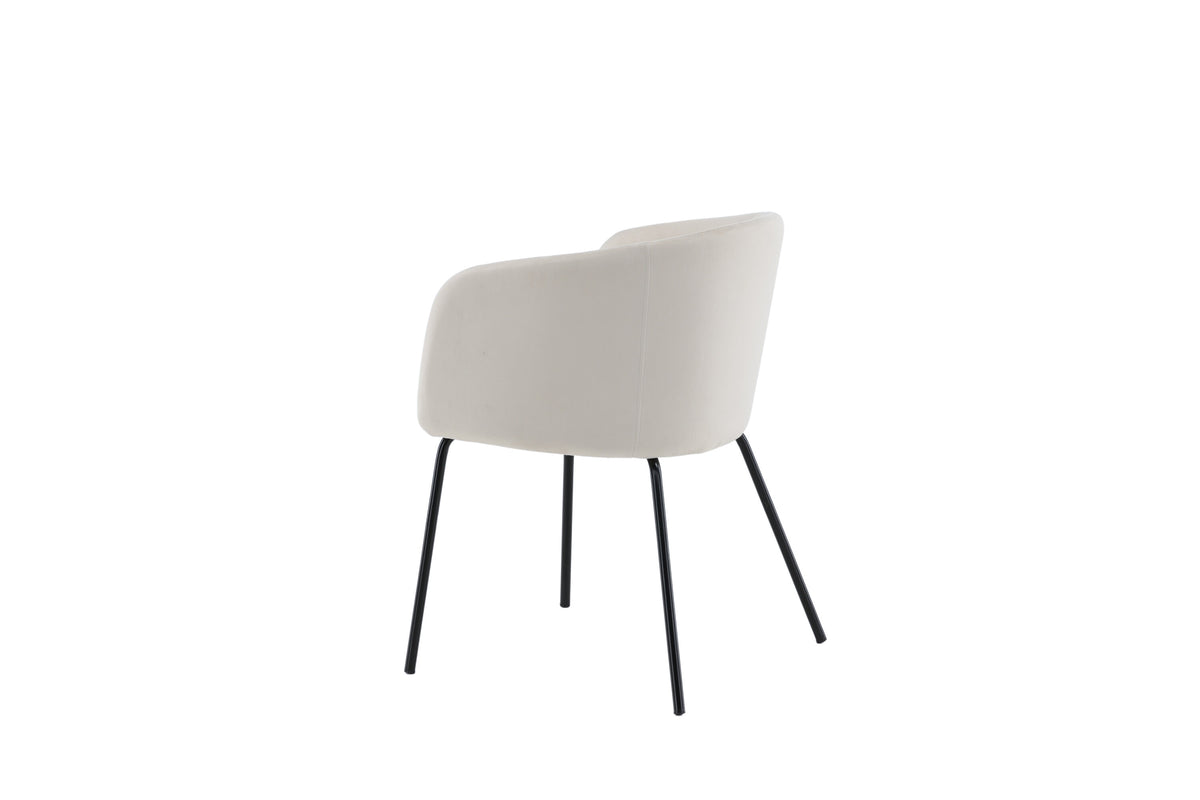Berit matstol beige sammet med svart underrede