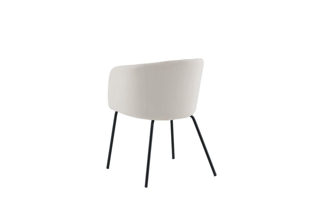 Berit matstol beige sammet med svart underrede