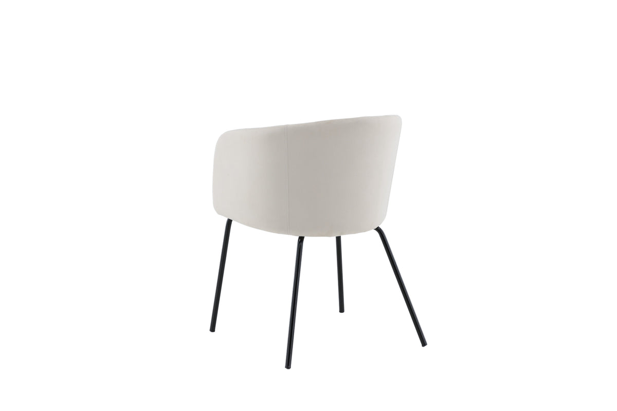 Berit matstol beige sammet med svart underrede
