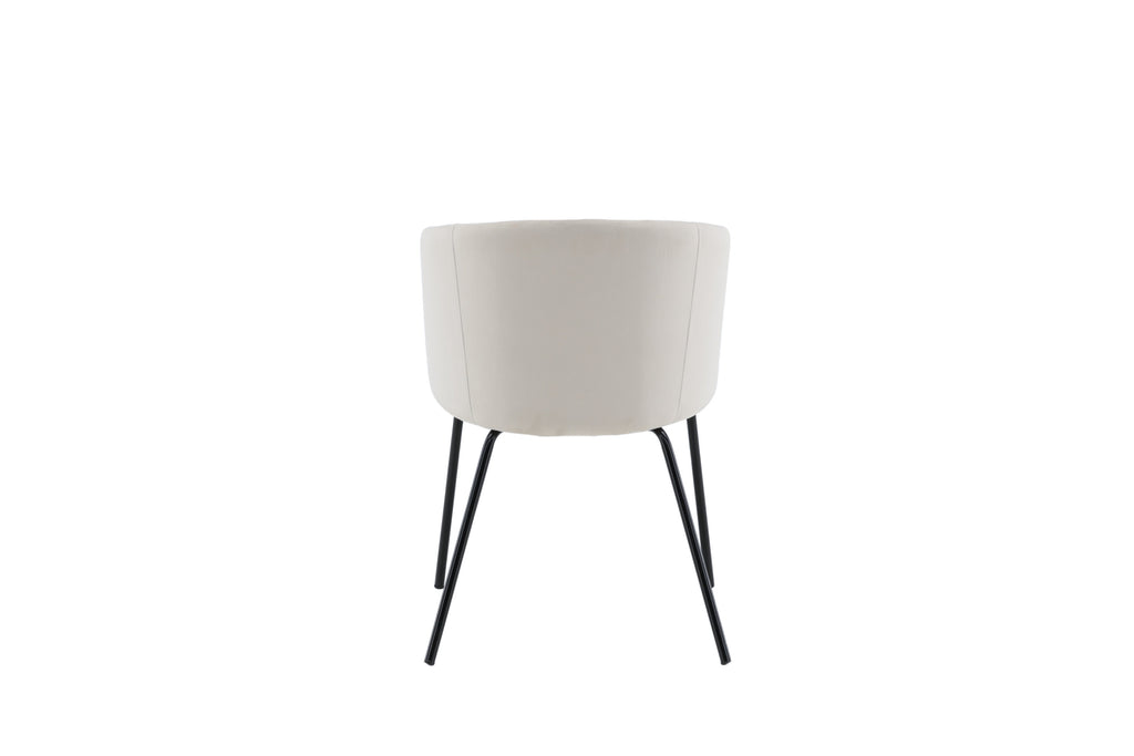 Berit matstol beige sammet med svart underrede
