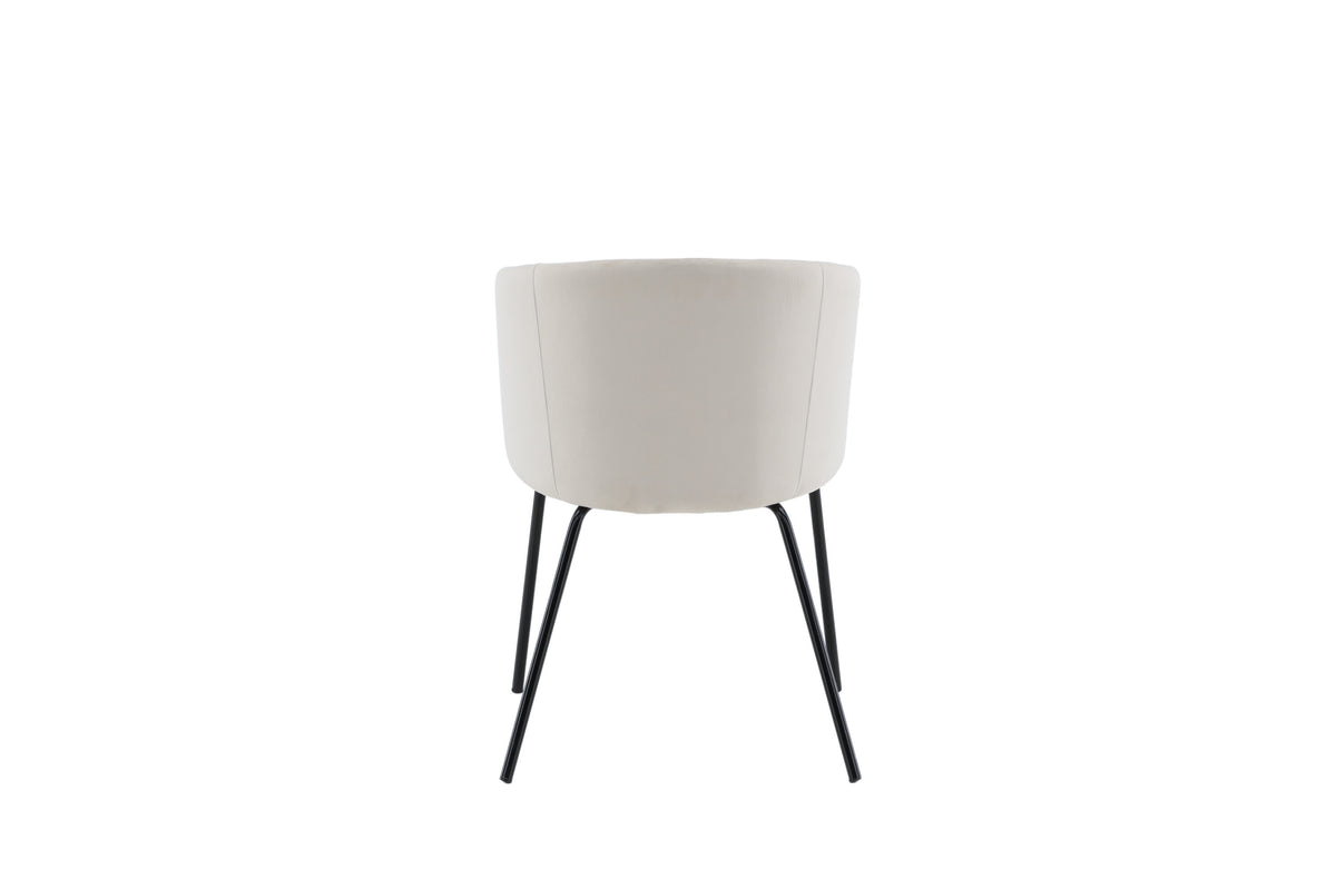 Berit matstol beige sammet med svart underrede