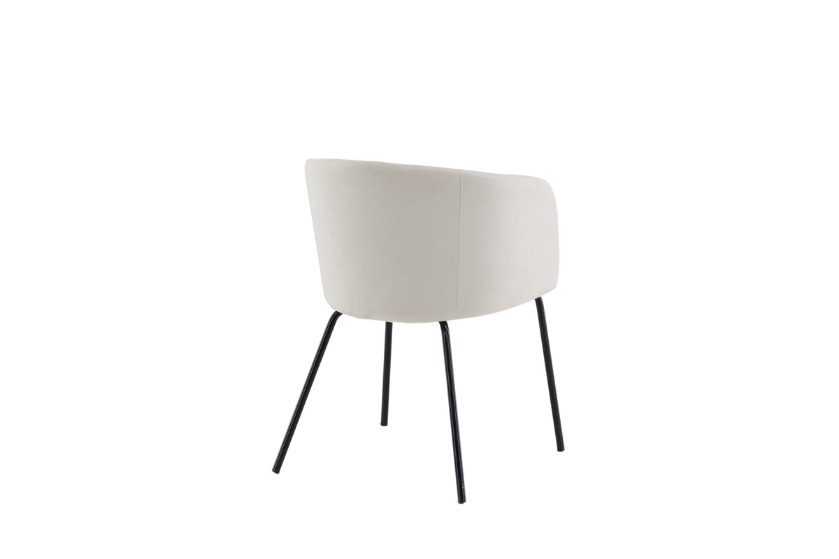 Berit matstol beige sammet med svart underrede