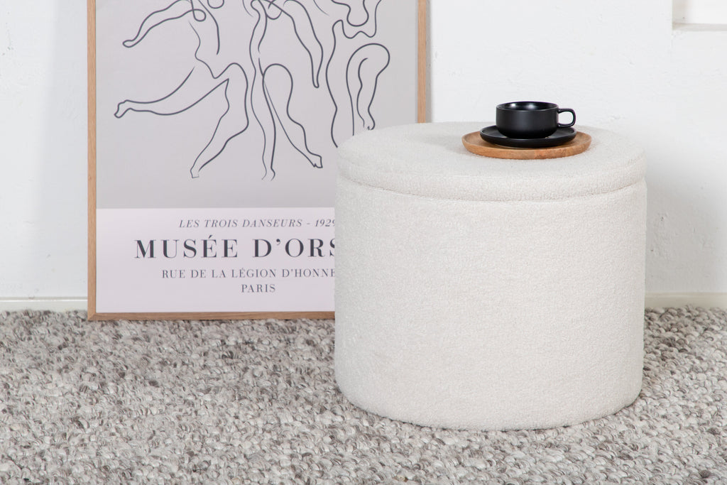 Dunken sittpuff benvit teddy
