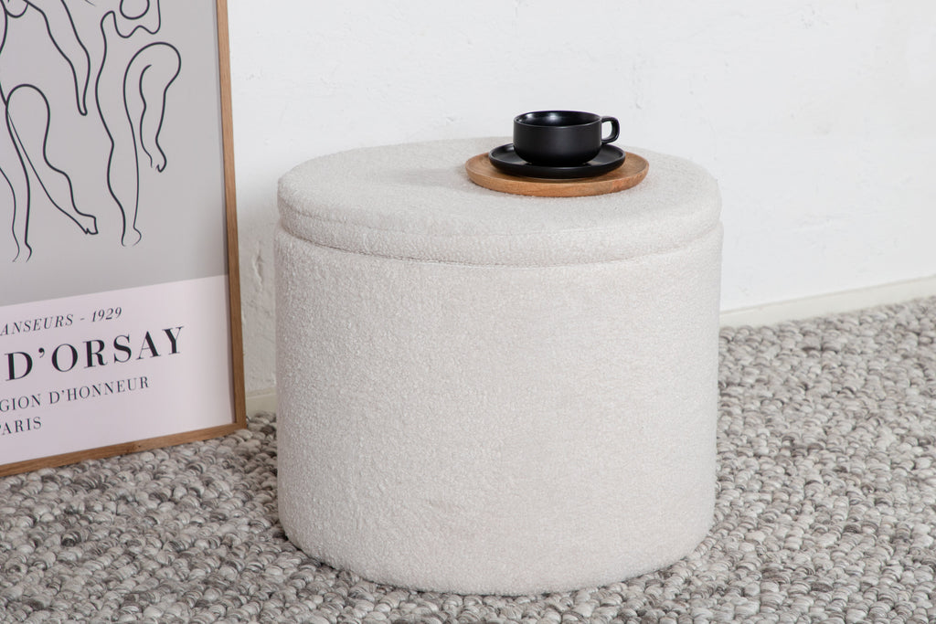 Dunken sittpuff benvit teddy