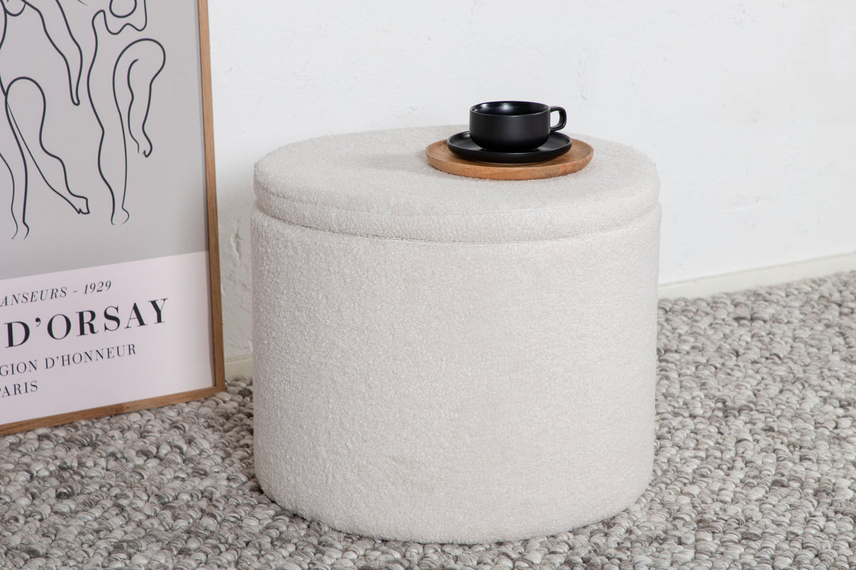 Dunken sittpuff benvit teddy