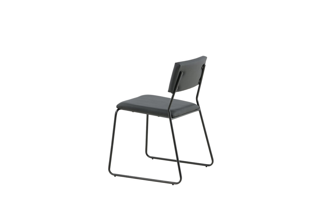 Kenth matstol 2-pack svart stål och konstläder