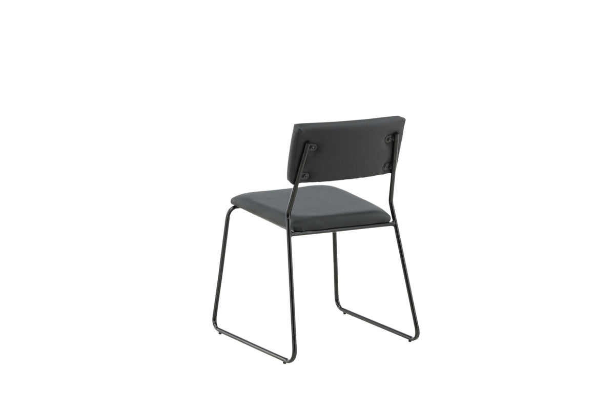 Kenth matstol 2-pack svart stål och konstläder